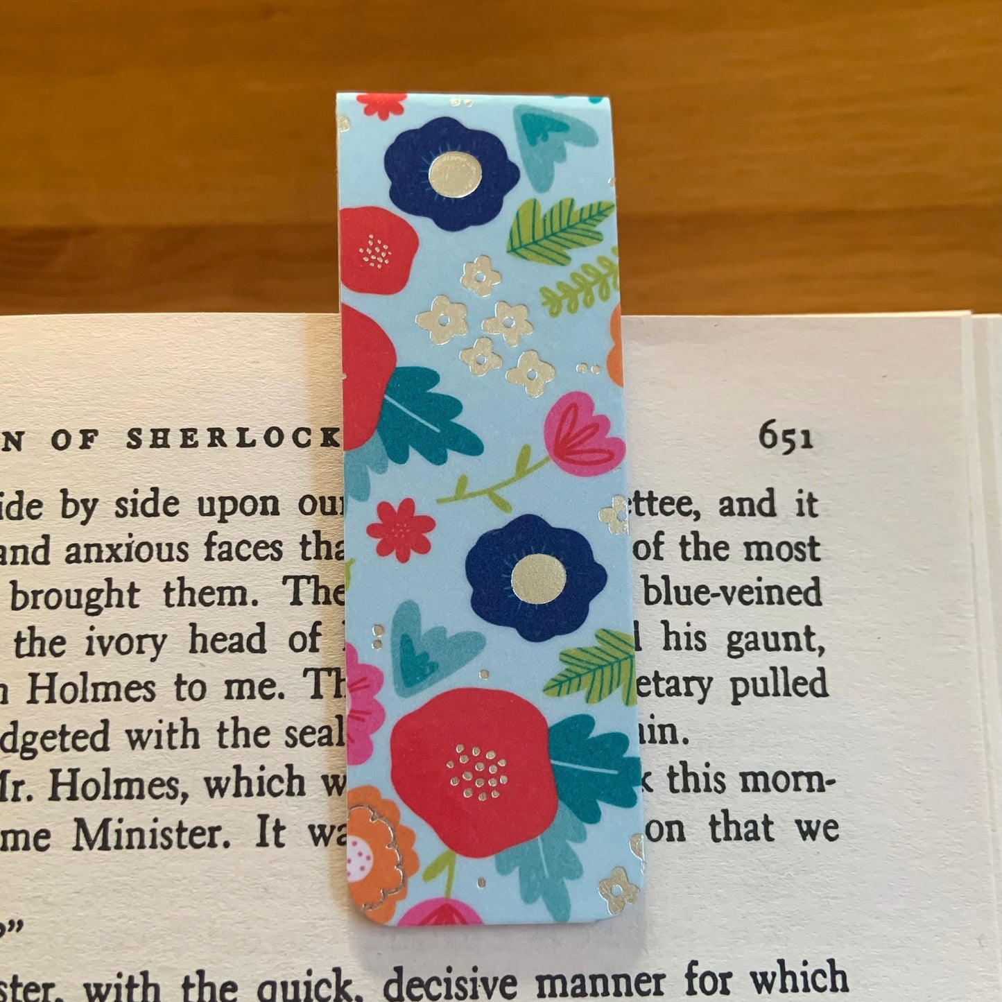 Blue floral magnetic bookmarks - Bookmarks - Made by Saskia