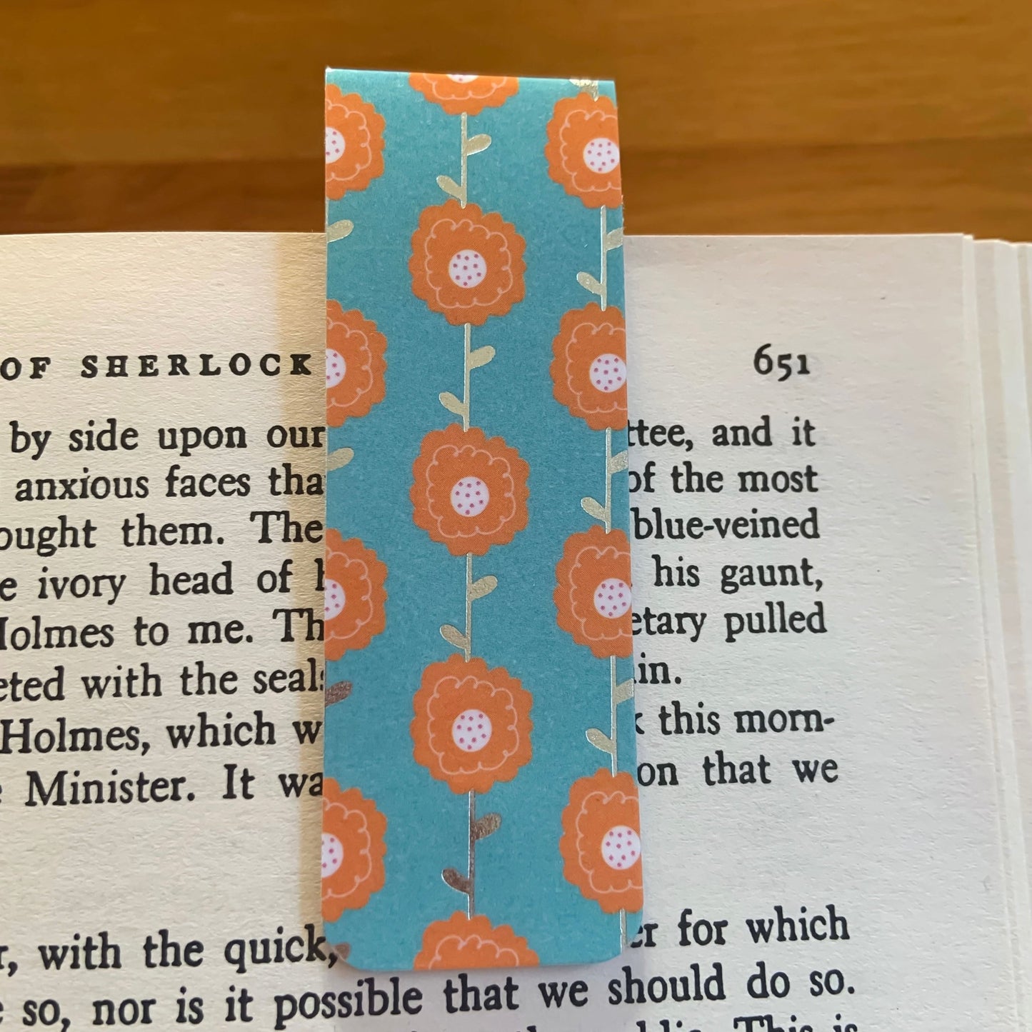 Blue floral magnetic bookmarks - Bookmarks - Made by Saskia