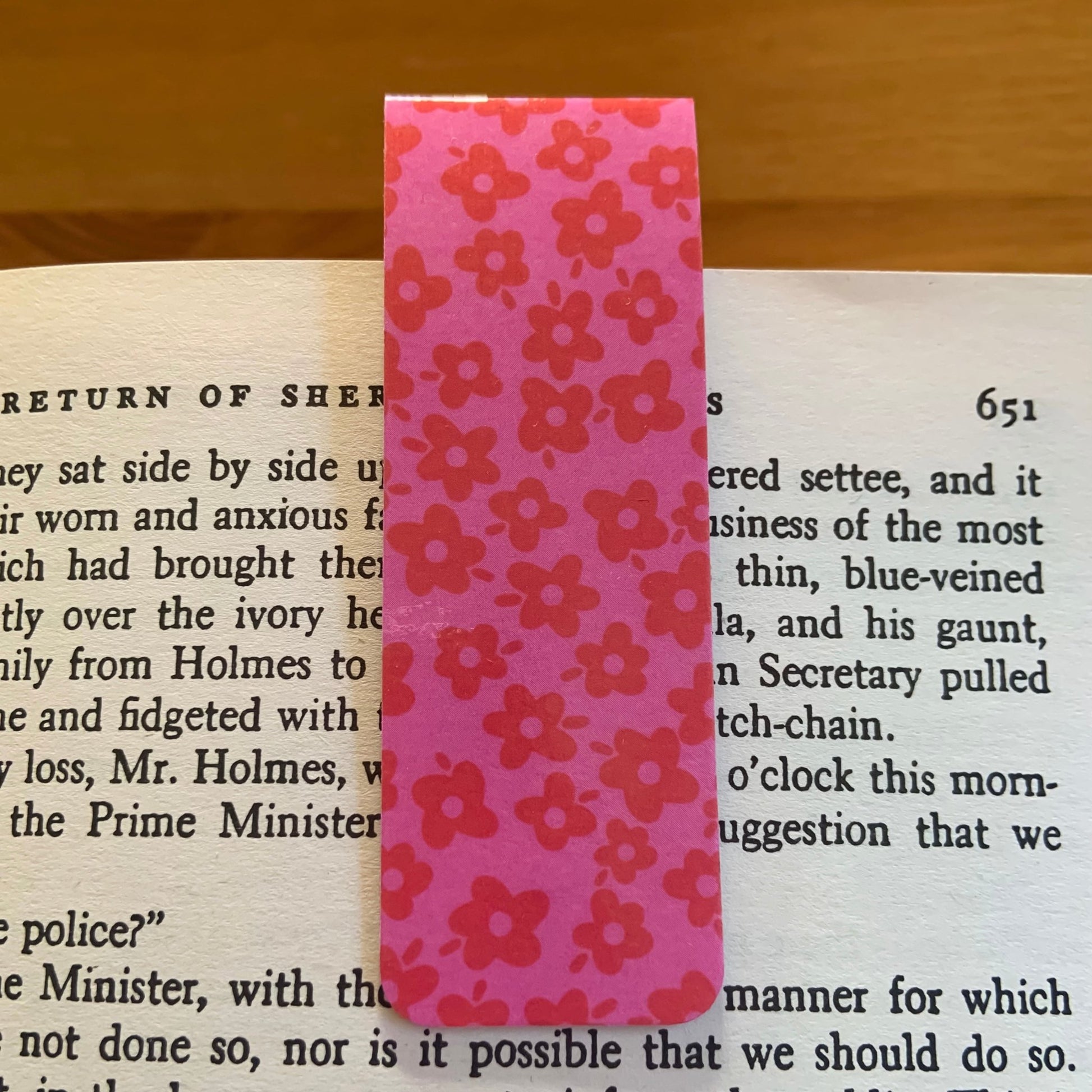 Pink floral magnetic bookmarks - Bookmarks - Made by Saskia