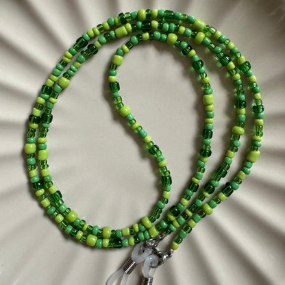 Green mix glass beaded glasses chain - Glasses chain - Made by Saskia